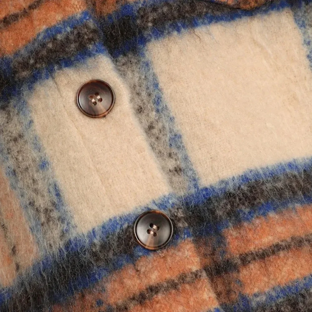 Cozy Callings Beige Multi Plaid Shacket - Picture 4 of 8